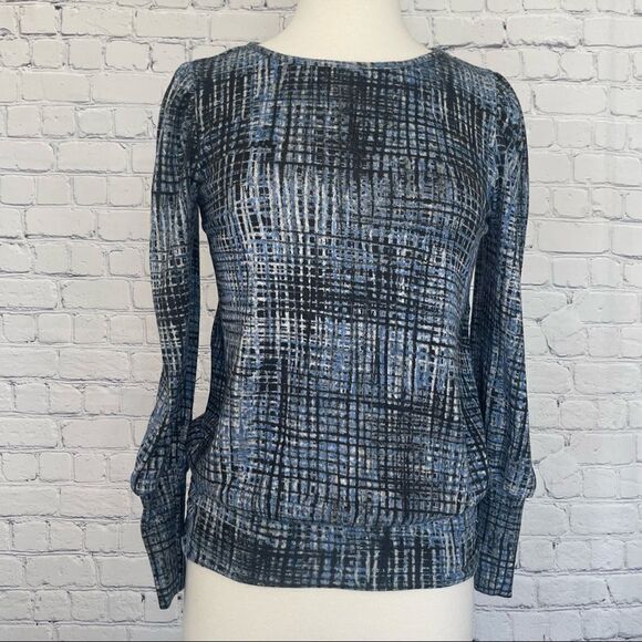 Fuzzy Tweed Ruched Long Sleeve Top - Picture 7 of 8